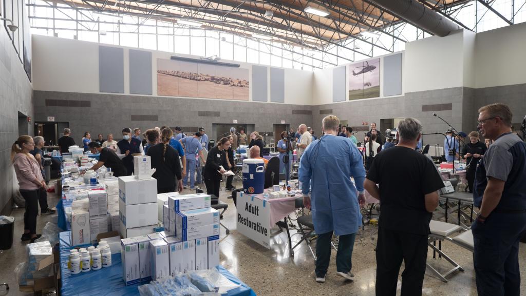 The Titan Readiness Center was filled with dental patients, volunteers, and equipment for the two-day clinic.
