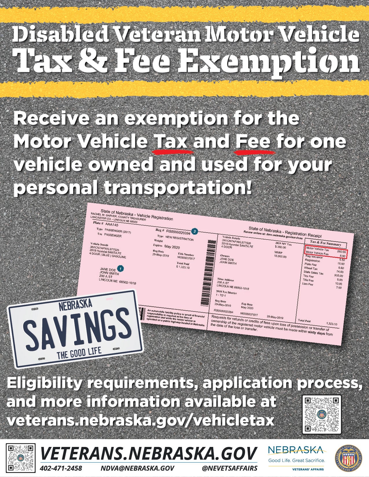 Disabled Veteran Motor Vehicle Tax Exemption Flyer