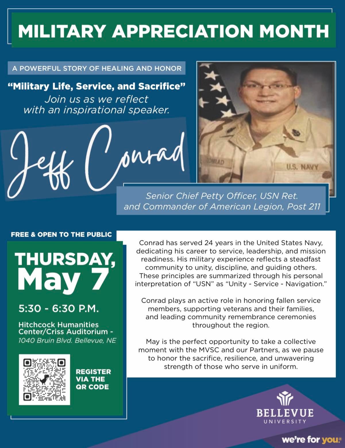 Bellevue University Military Appreciation flyer