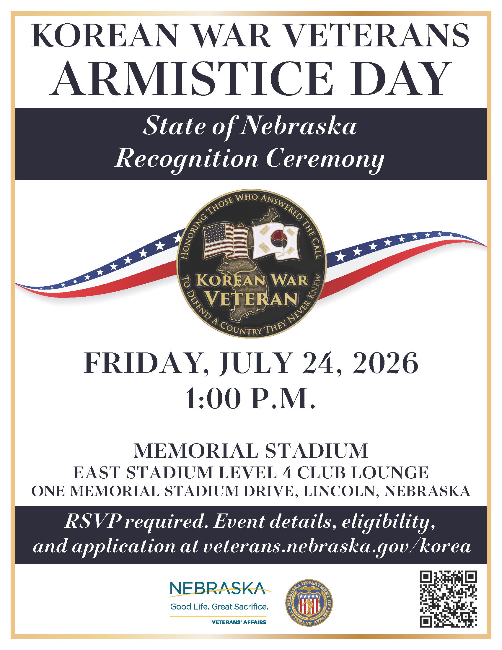 Korean War Veterans Armistice Day Event Flyer