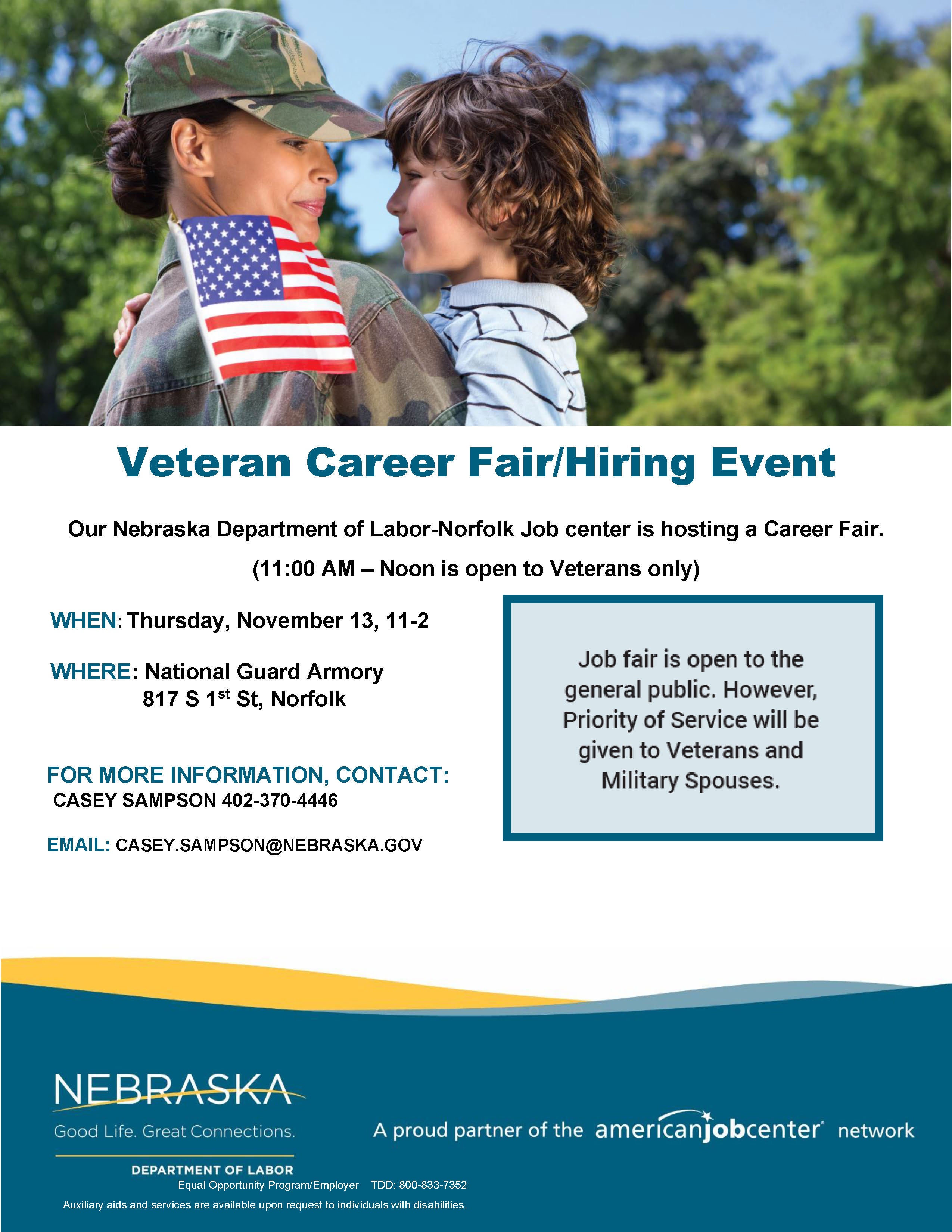 Norfolk Veteran Career Fair/Hiring Event Flyer