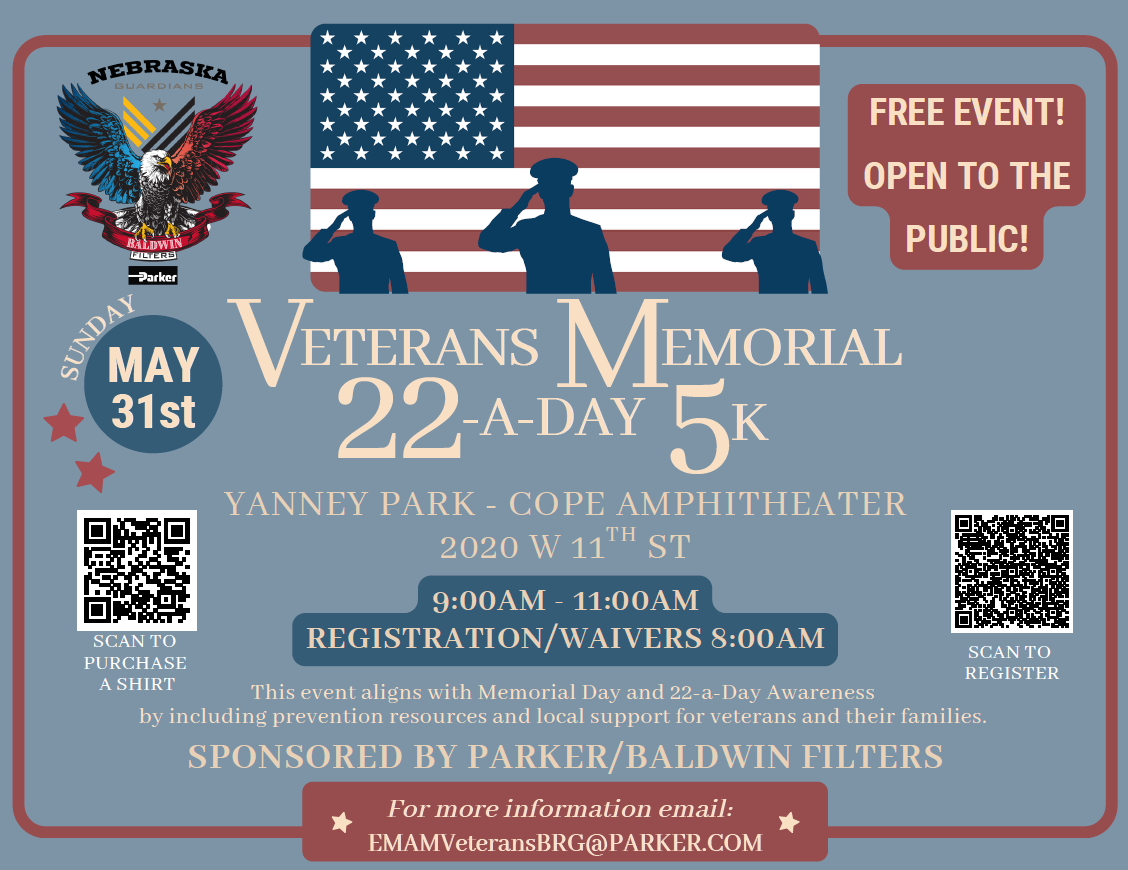 Veterans Memorial 22-A-Day 5k flyer