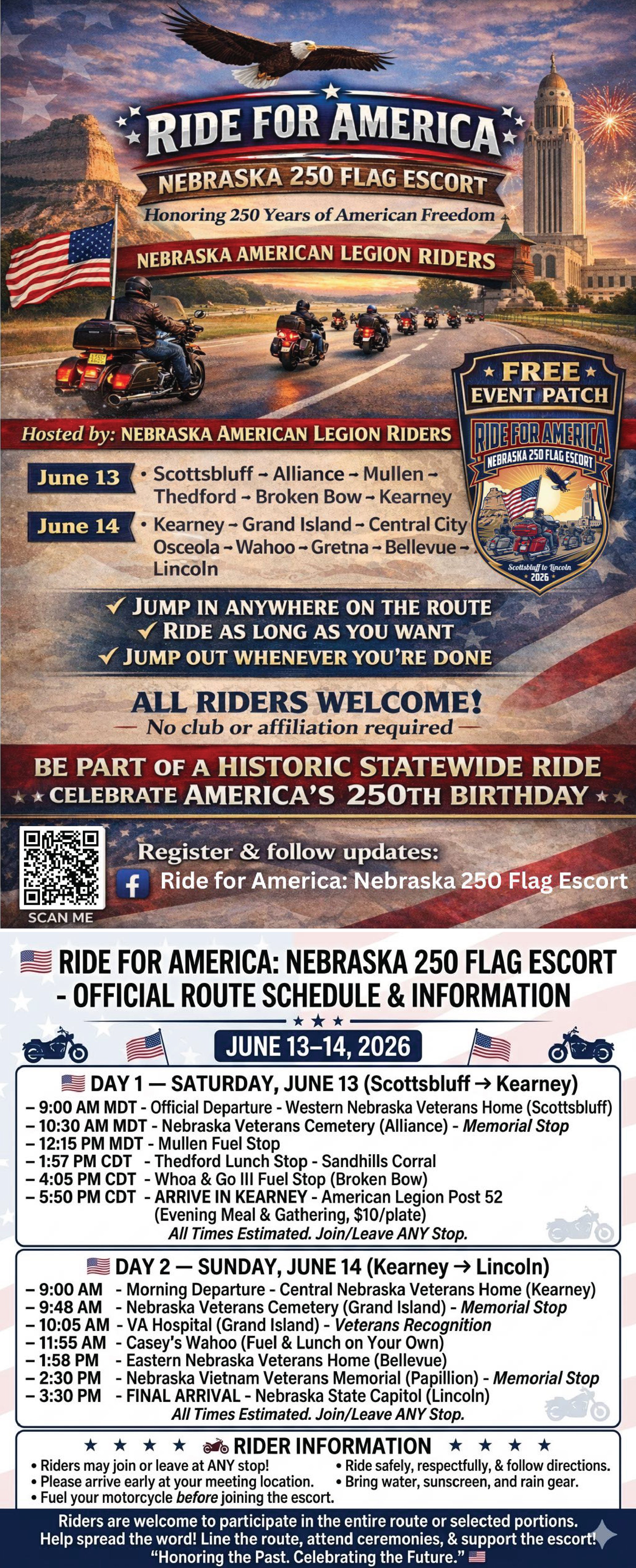 Ride Across America poster graphic
