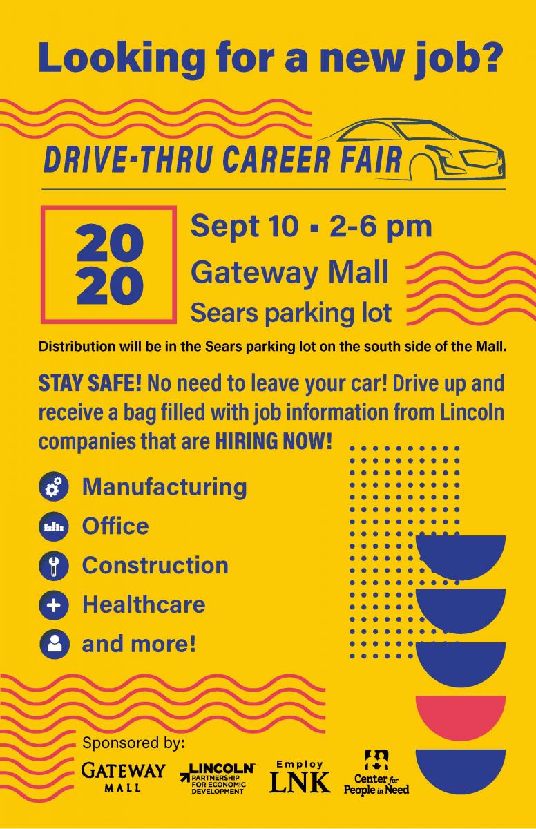 Drive Thru career fair flyer September 10 from 2 to 6 p.m.