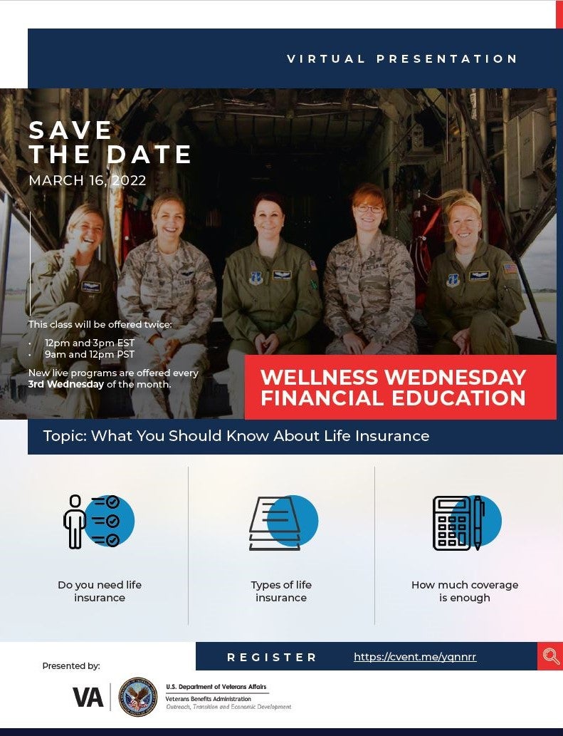 Flyer for wellness wednesday virtual presentation event.
