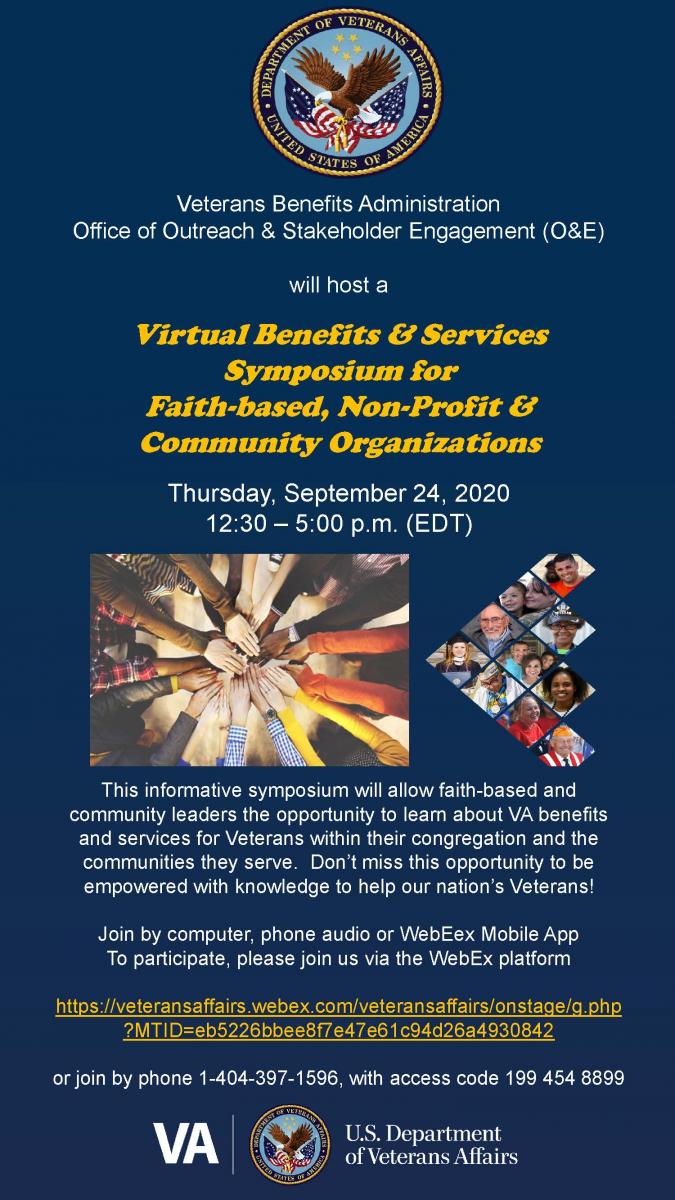 VA Virtual Benefits and Services Symposium flyer image
