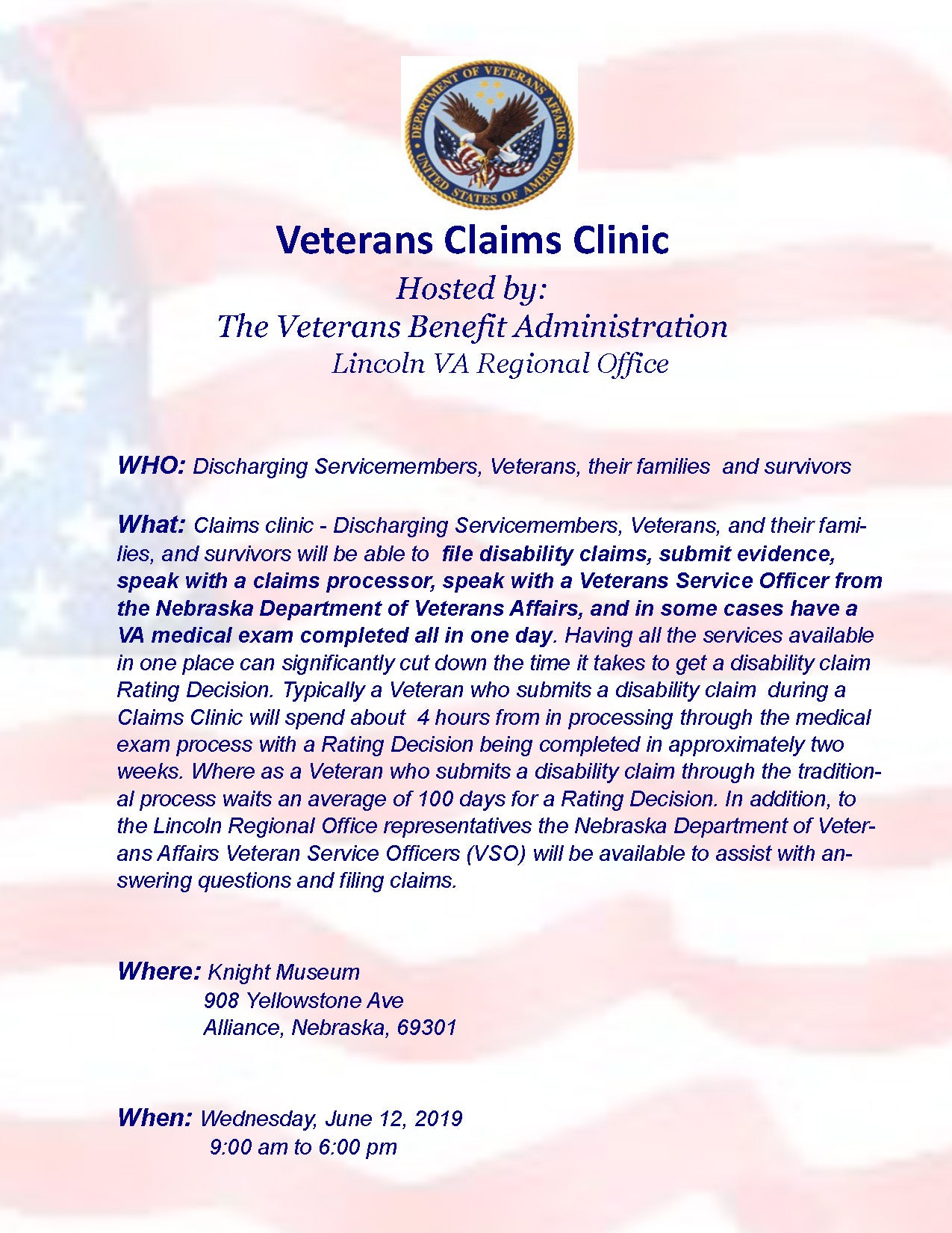 Claims Clinic Flyer Image