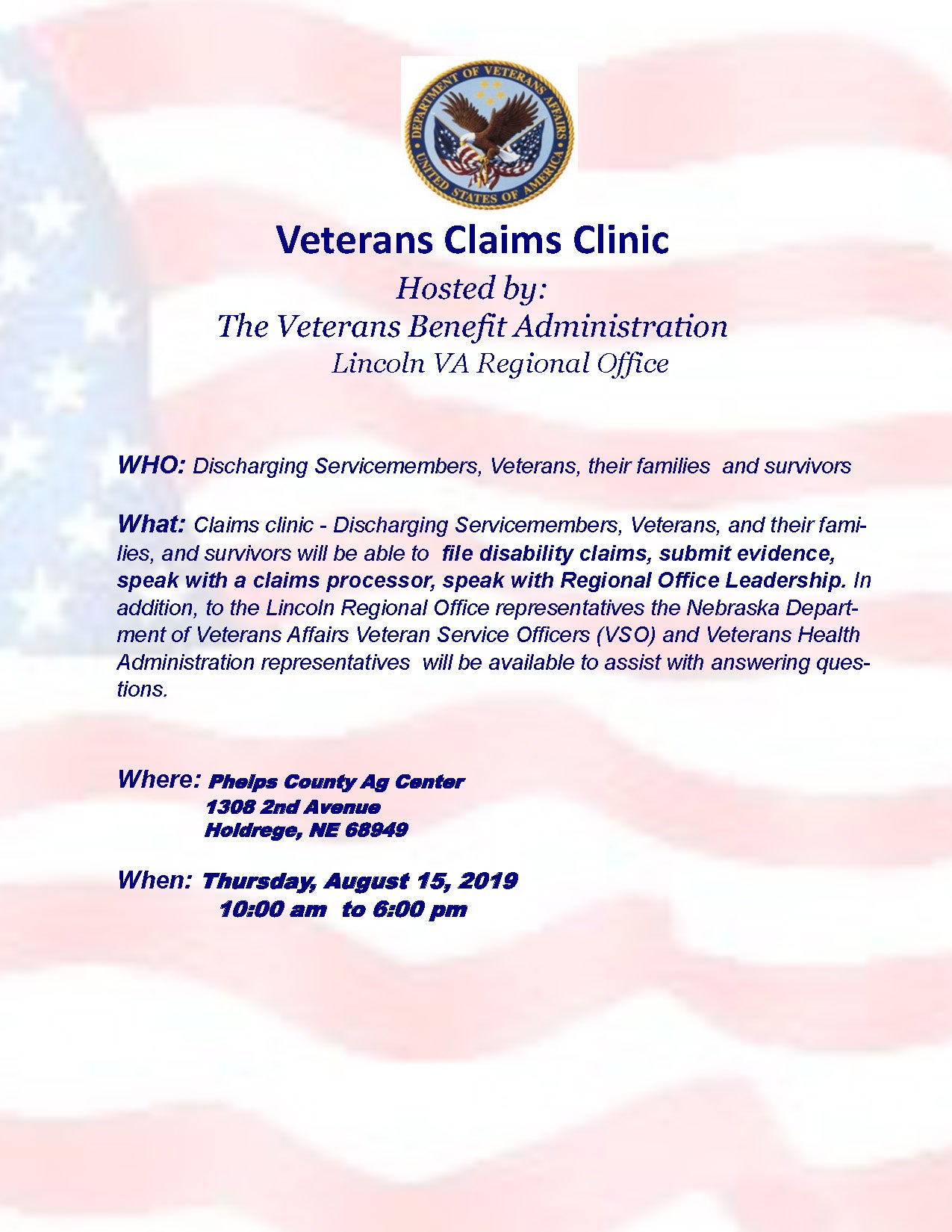 Veterans Claims Clinic, Holdrege