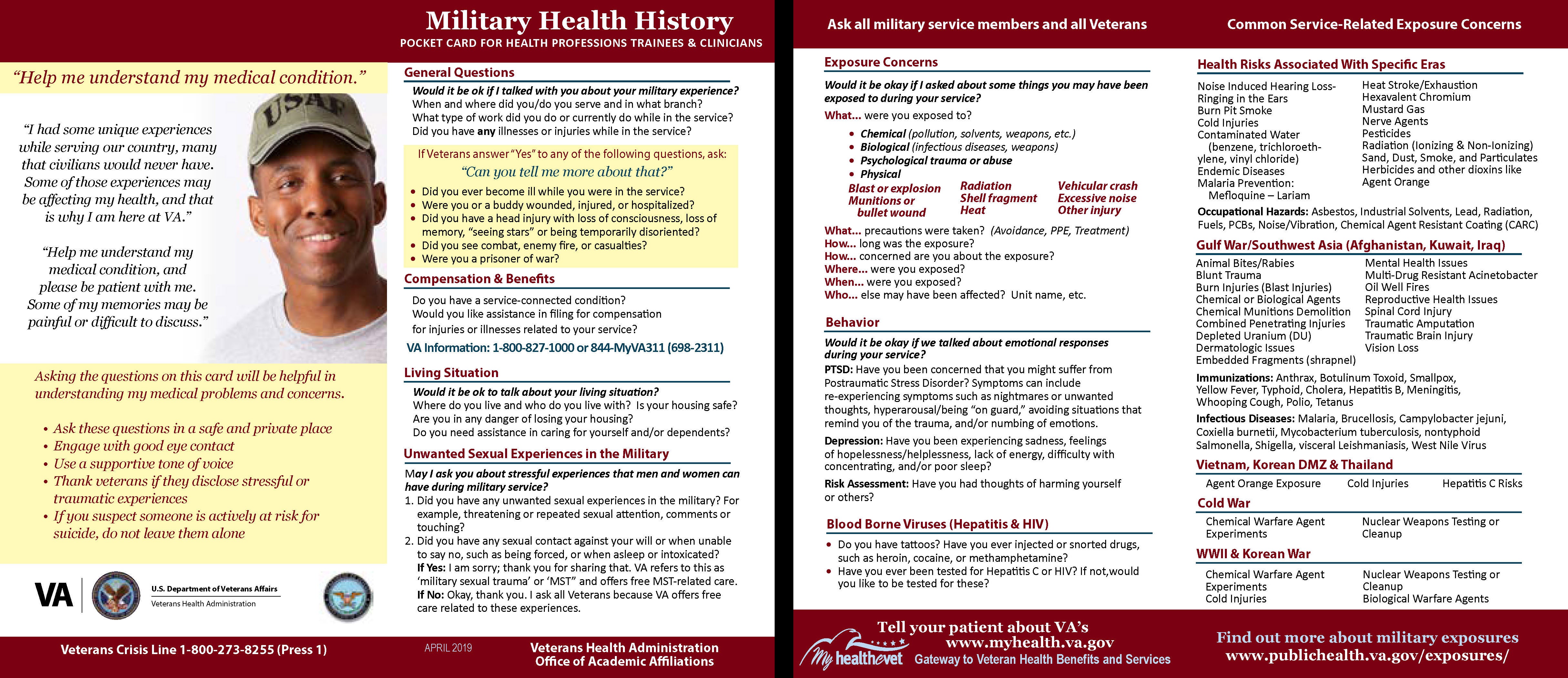 Military Health History Card