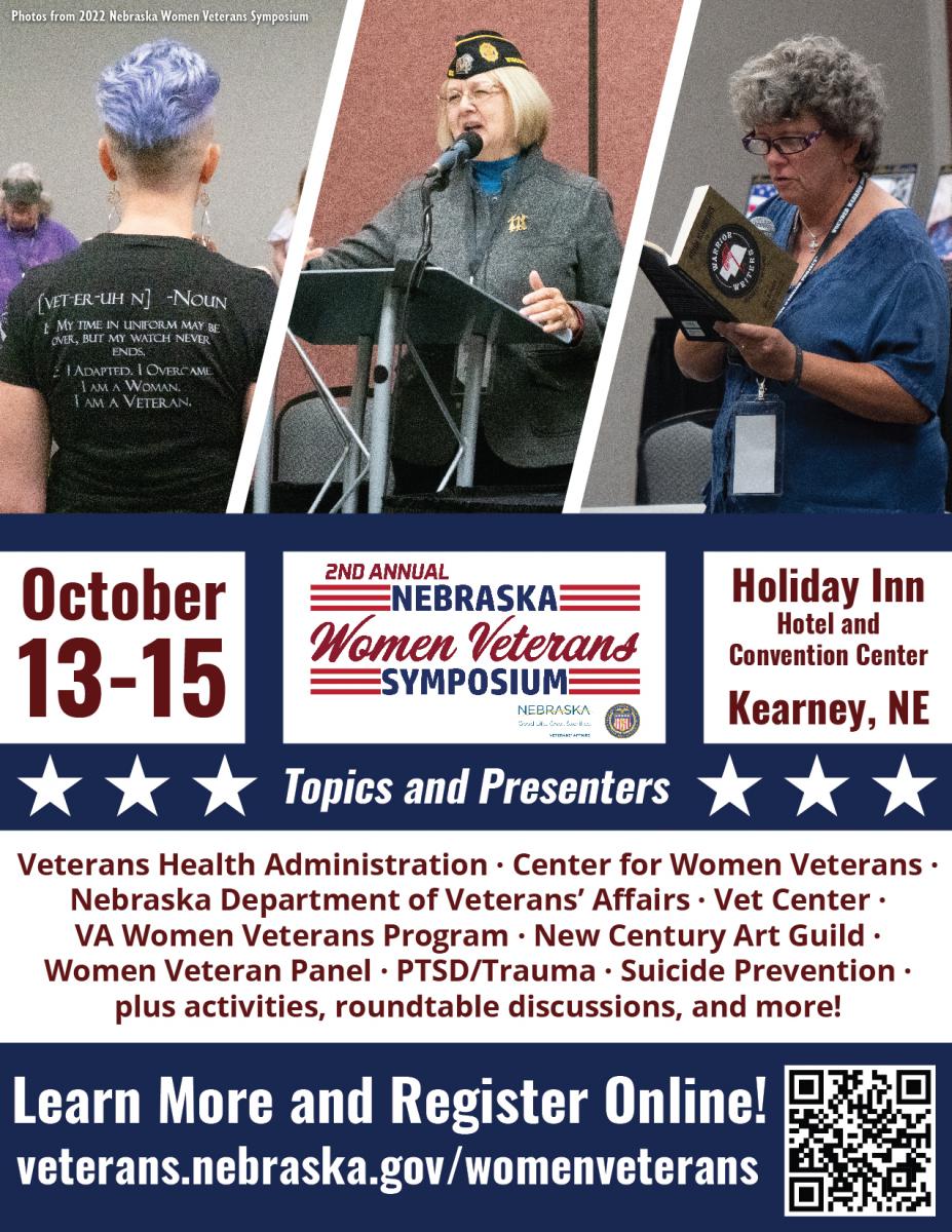 2023 Nebraska Women Veterans Symposium Flyer
