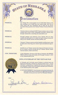 Nebraska Vietnam Proclamation