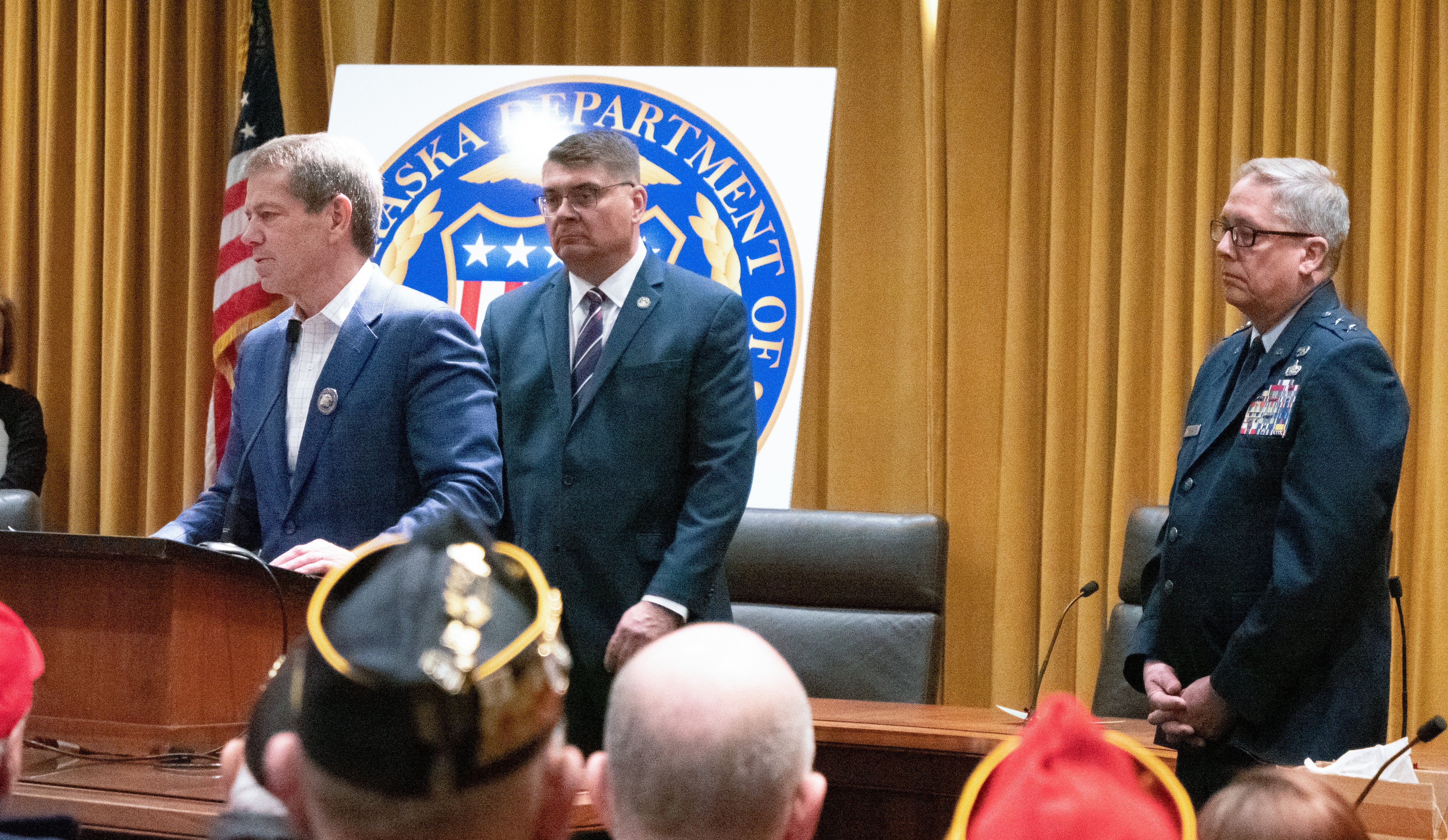 Governor Pillen, NDVA Director Hilgert, and Nebraska Adjutant General Major General Bohac at the 2023 Vietnam War Veterans Day ceremony
