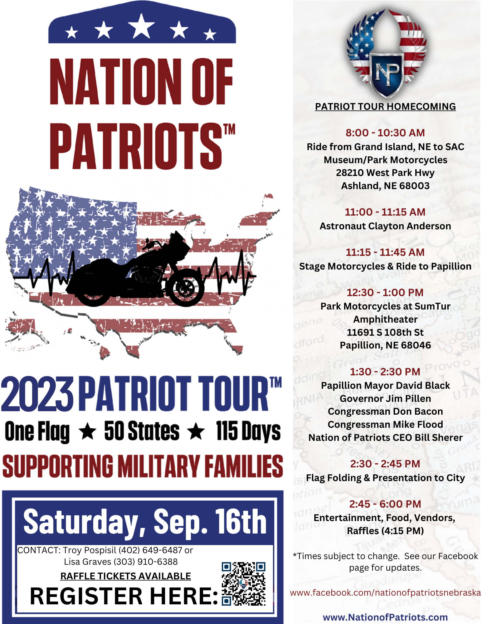 Nation of Patriots Homecoming Flyer
