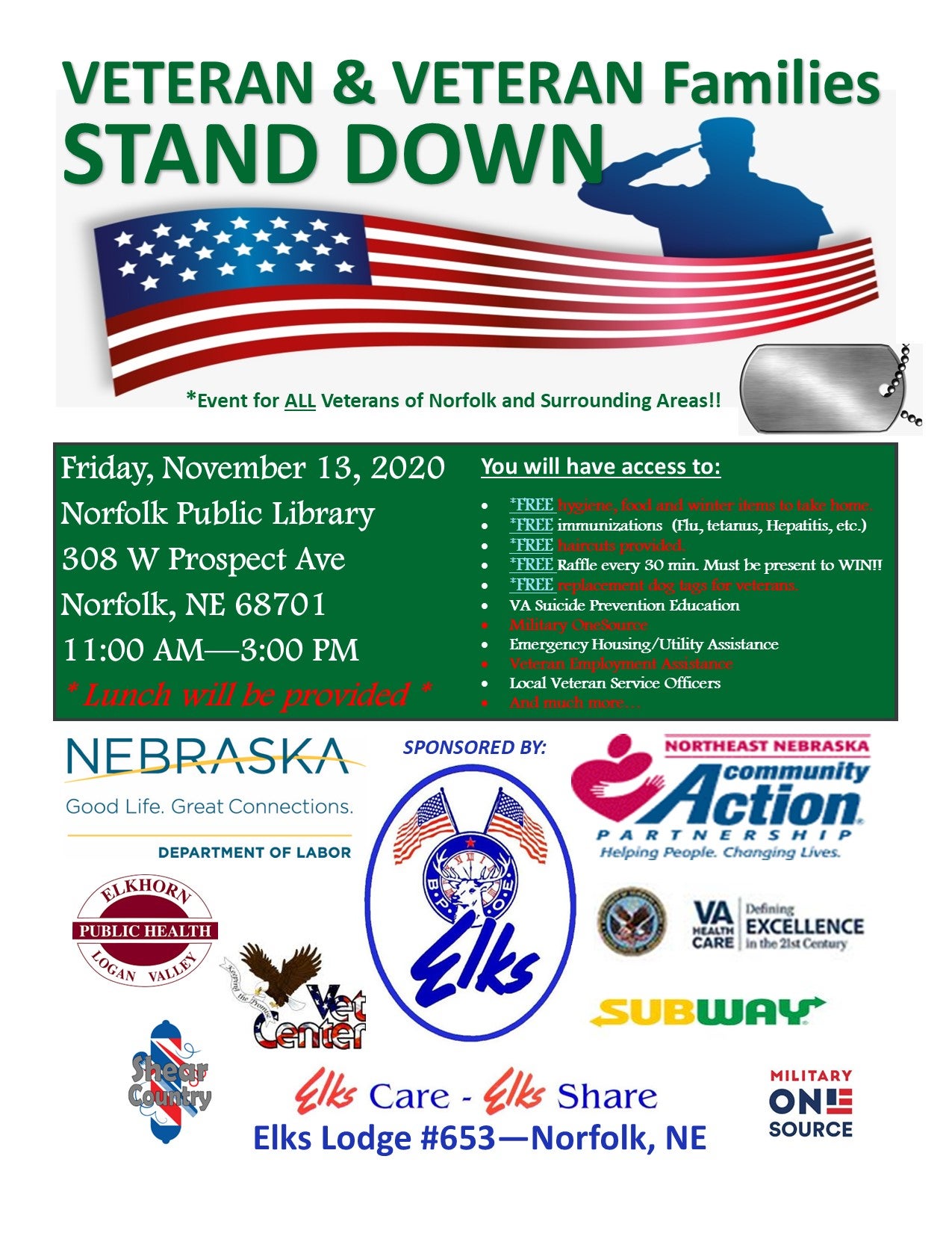 Stand Down Event Flyer