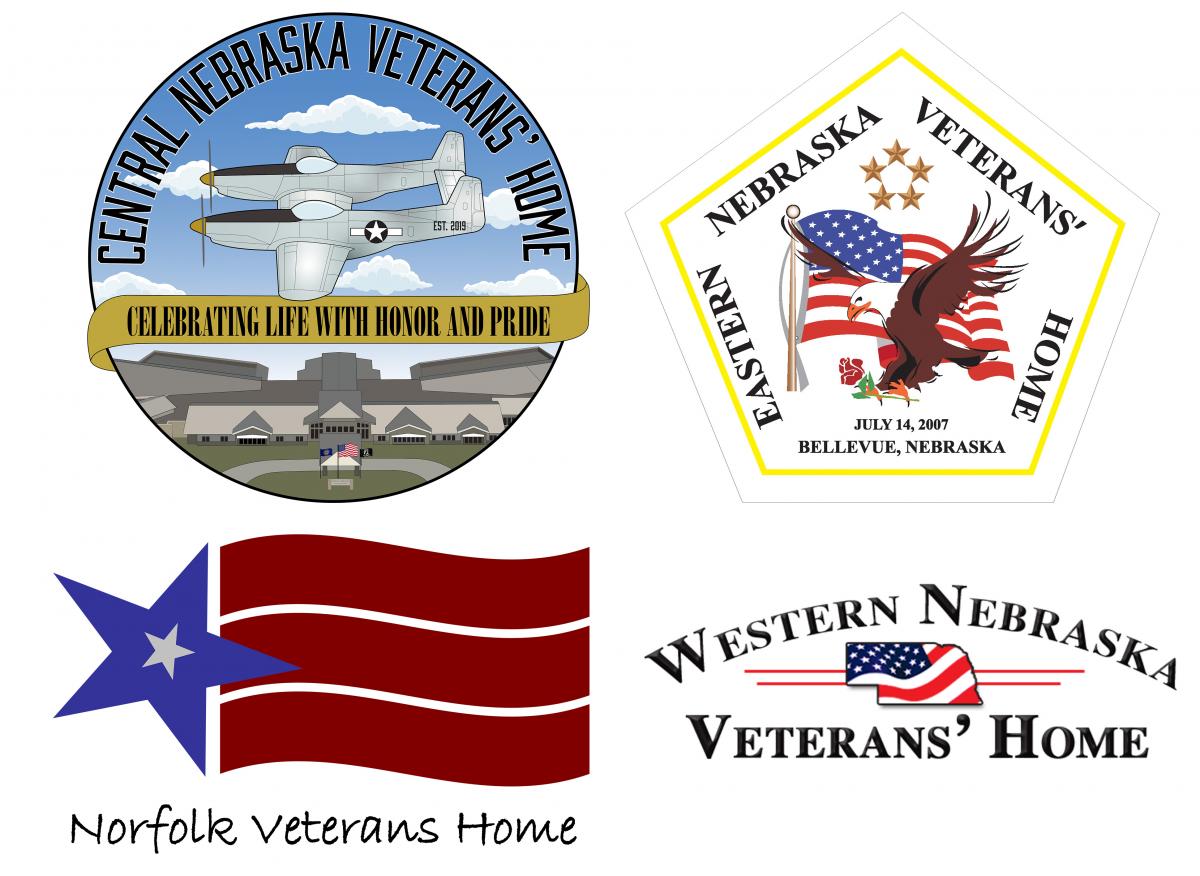 logos of the four state veterans homes in Nebraska