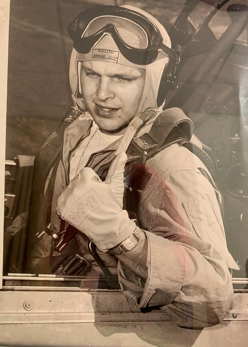 William Latka giving thumbs up old photo in service